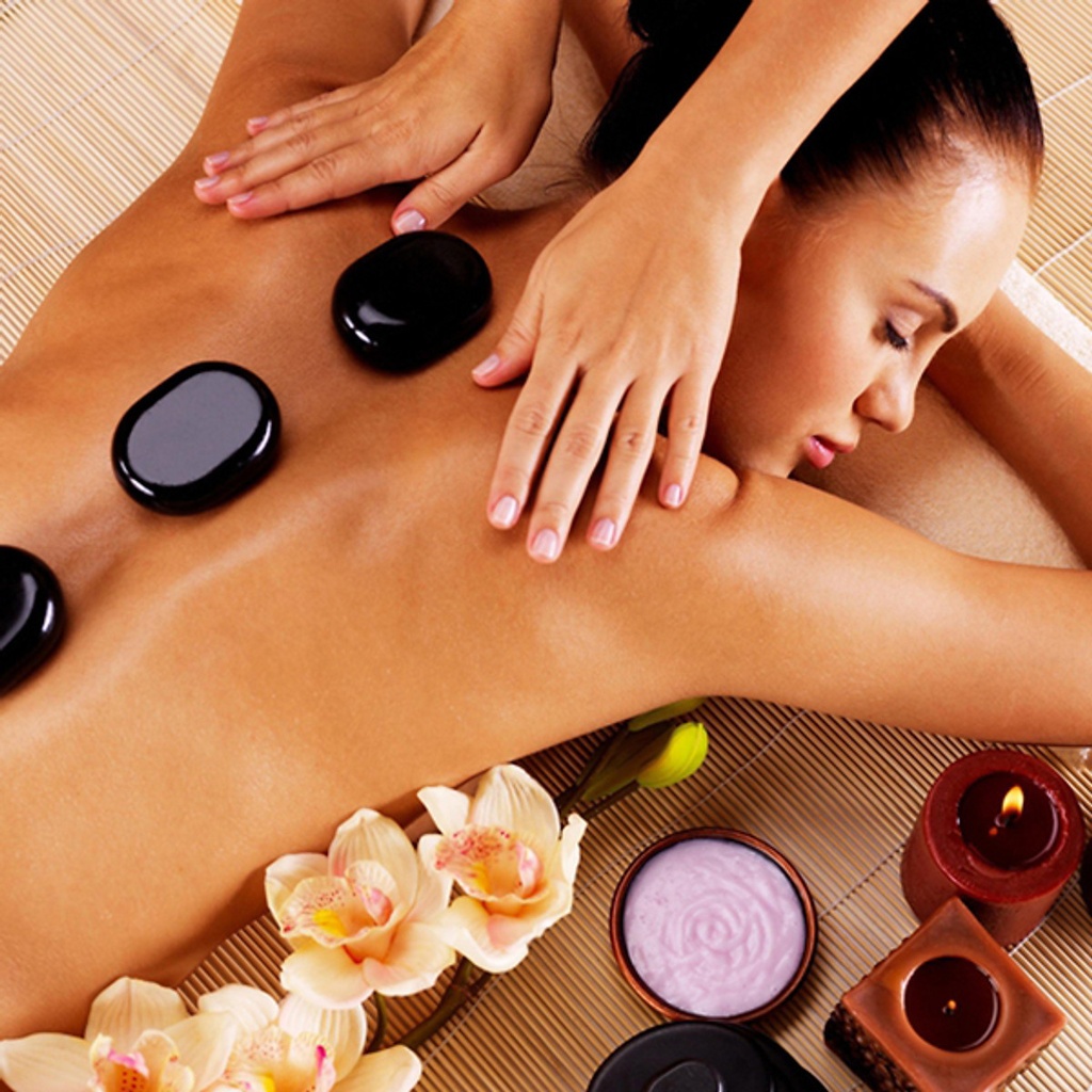 Massage body đá nóng/túi thảo dược nóng 60 phút